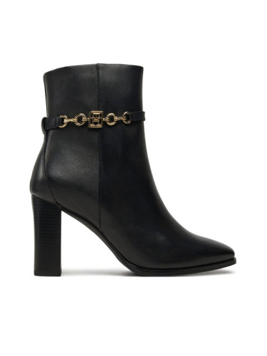 Tommy Hilfiger Боти Th Chain High Heel Bootie FW0FW08241 Черен