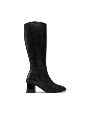 Calvin Klein Ботуши Heel Knee Boot 50 W/Ml Lth HW0HW02321 Черен