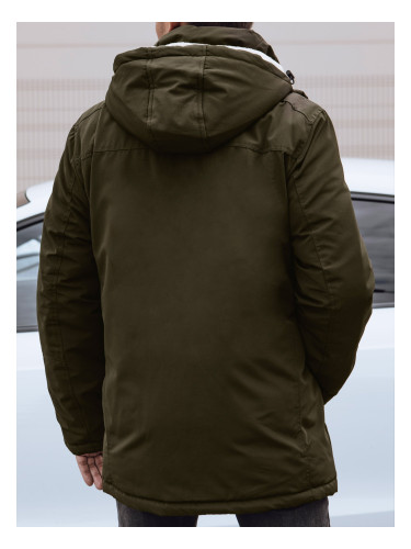 Men's winter jacket with hood green Dstreet