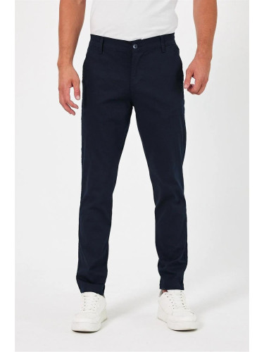 36952 Dewberry Gabardine Cotton Slim Fit Chino Mens Trousers-NAVY