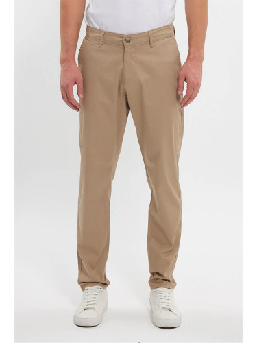 36952 Dewberry Gabardine Cotton Slim Fit Chino Mens Trousers-CAMEL