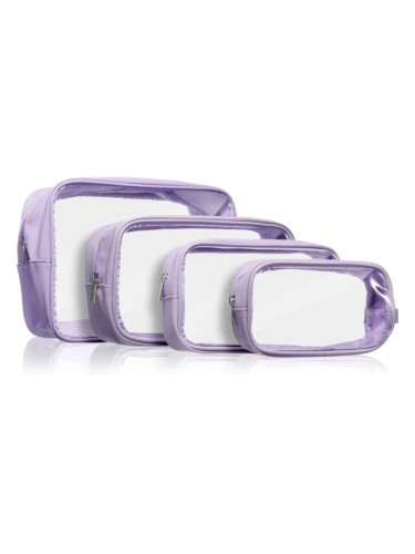 Notino Travel Collection Clear Organizer Set комплект за пътуване Purple 4 бр.