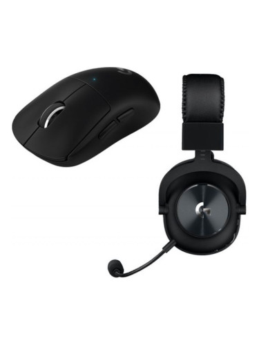  Гейминг слушалки и мишка Logitech - PRO X, безжични, черни