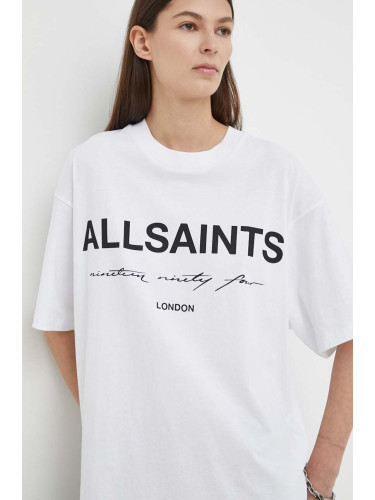 Памучна тениска AllSaints HELIS CARLIE TEE в бяло