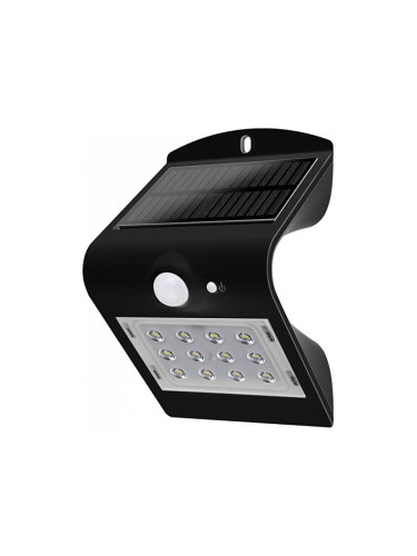 LED Соларна настенна лампа  на сензор LED/1.5W/3,7V IP65 черна