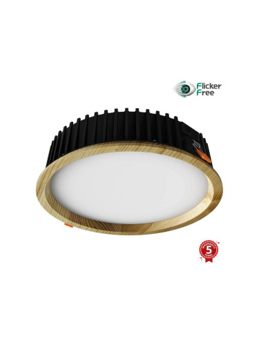 APLED-LED Лампа RONDO WOODLINE LED/18W/230V 3000K Ø 26 см бор масивнo дървo