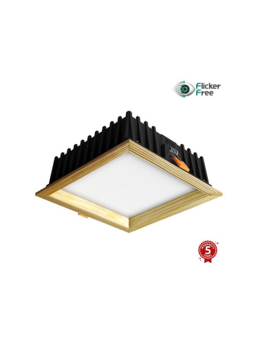 APLED-LED Лампа SQUARE WOODLINE LED/12W/230V 3000K 17x17 см бор масивнo дървo