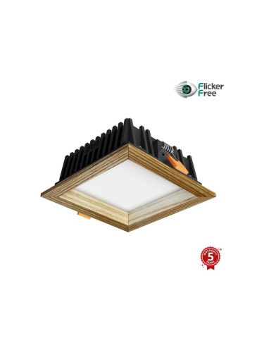 APLED - LED Лампа SQUARE WOODLINE LED/6W/230V 4000K 12x12 см пепел масивнo дървo