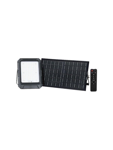 LED Solar прожектор LED/15W/3,7V IP65 4000K черен + д.у.