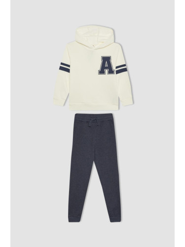 DEFACTO Boy's Printed Sweatshirt Sweatpants 2-Piece Set