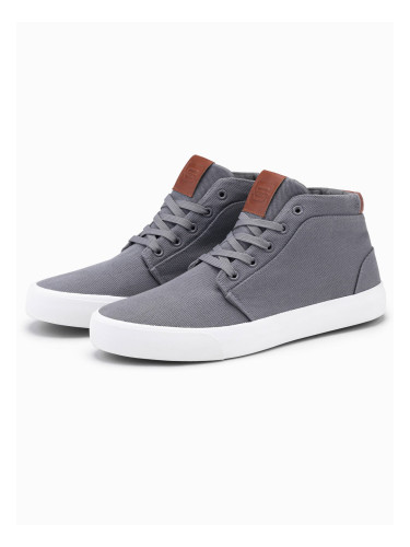 Ombre Men's high-top cotton canvas sneakers shoes - gray