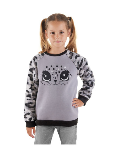 Denokids Leopard Plush Girl's Sweatshirt