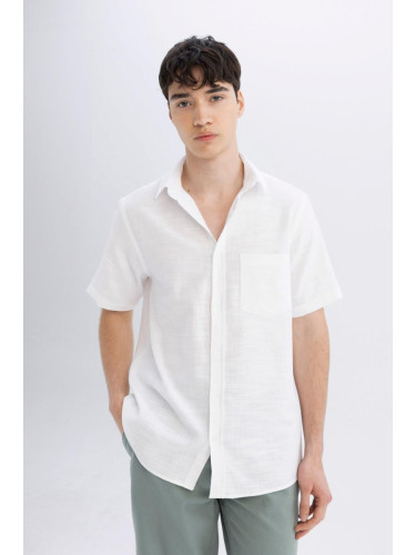 DEFACTO Regular Fit Textured Short Sleeve Shirt