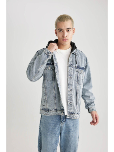 DEFACTO Oversize Fit Hooded Jean Jacket