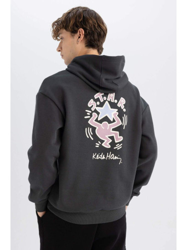 DEFACTO Keith Haring Boxy Fit Hooded Sweatshirt