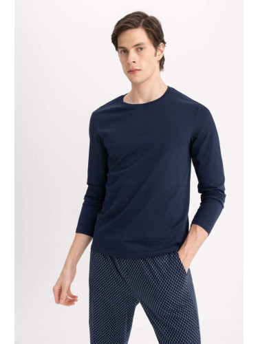 DEFACTO Regular Fit Crew Neck Basic Pajama Top