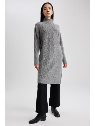 DEFACTO Regular Fit Half Turtleneck Dress