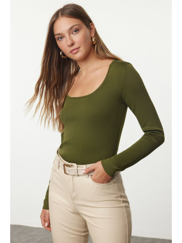 Trendyol Khaki Basic Pool Neck Knitwear Sweater