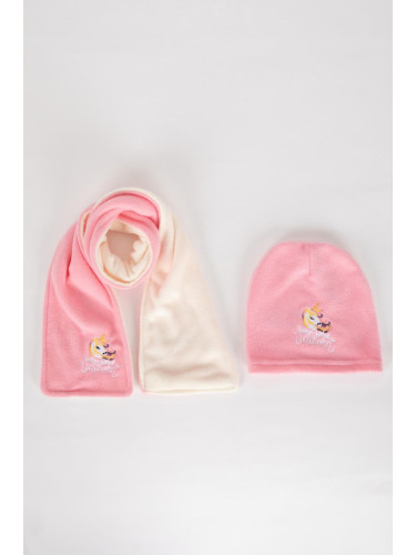 DEFACTO Girl Baby 2-Piece Fleece Scarf Beanie Set