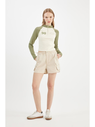 DEFACTO Cool Regular Fit Normal Waist Short Leg Gabardine Shorts