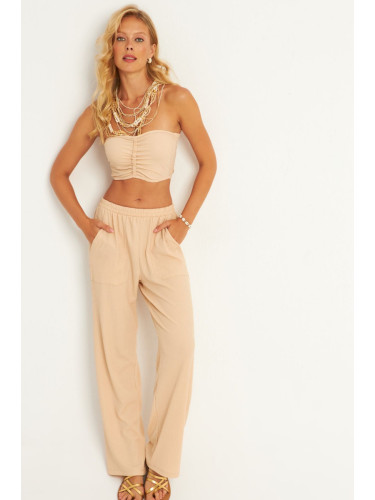 Cool & Sexy Women's Vanilla Top and Bottom Wrap Suit