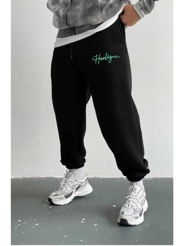 84184 Dewberry 3 Thread Mens Sweatpants-BLACK-GREEN