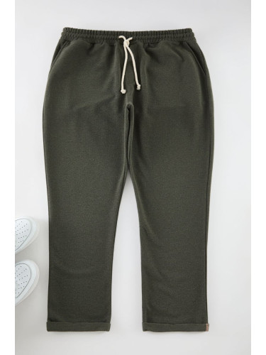 Trendyol Khaki Plus Size Regular Cut Textured Sweatpants