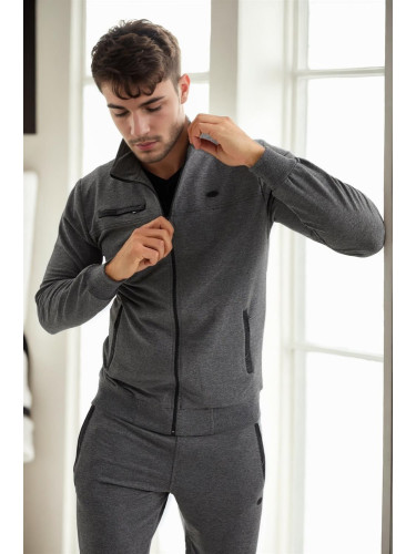 51357 Dewberry Plus Size Mens Tracksuit Set-ANTHRACITE