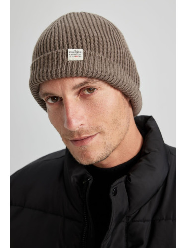 DEFACTO Men's Woven Labeled Beret