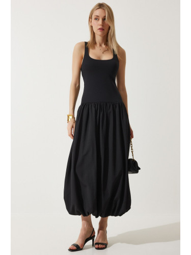 Happiness İstanbul Women's Black Balloon Midi Dress