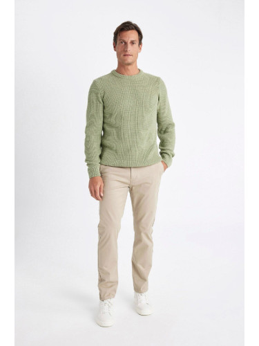 DEFACTO Canvas Chino Pants Standard Fit 4 Pocket Cotton Flexible Straight Leg