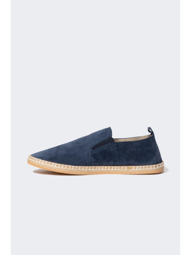 DEFACTO Men's Flat Sole Leather Suede Espadrille