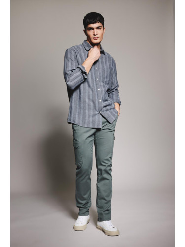 DEFACTO Regular Fit Cargo Pocket Straight Leg Long Twill Pants