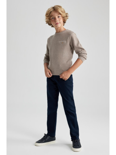 DEFACTO Boy Navy Blue Straight Leg Gabardine Trousers