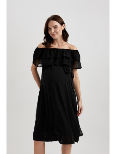 DEFACTO Short Sleeve Midi Maternity Dress