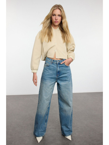 Trendyol Blue High Waist Loose Wide Leg Jeans