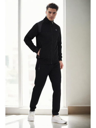 33328 Dewberry Mens Tracksuit Set-BLACK