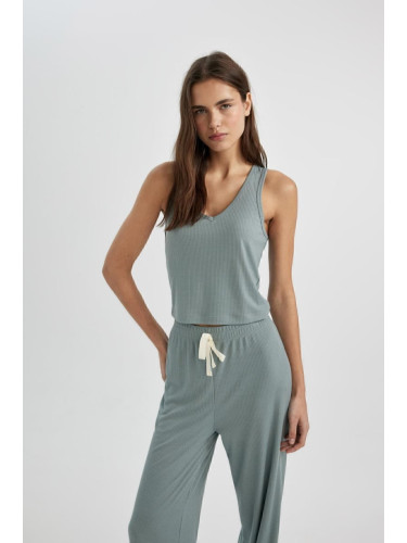 DEFACTO Fall In Love V-Neck Pajama Top