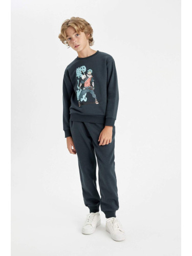 DEFACTO Boy Printed Sweatshirt Tracksuit Bottom 2-Piece Set