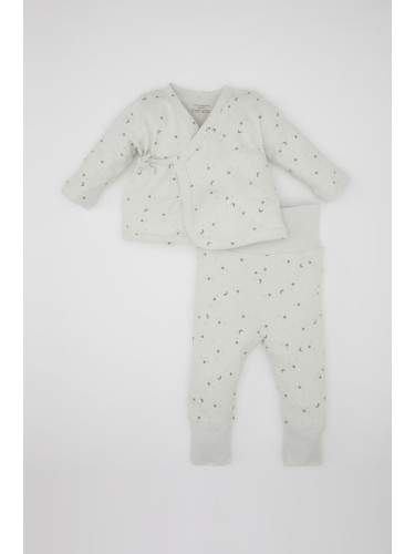 DEFACTO Baby Boy Star Patterned Long Sleeve Waffle 2-Piece Set