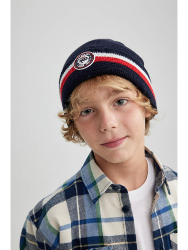 DEFACTO Boy's Woven Labeled Knitwear Beret