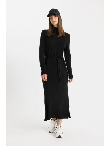 DEFACTO Regular Fit Half Turtleneck Long Sleeve Maxi Dress