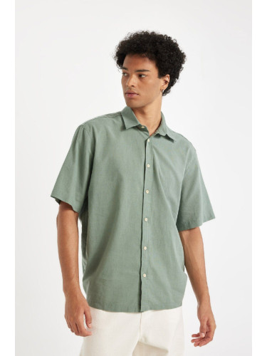 DEFACTO Relax Fit Poplin Short Sleeve Shirt