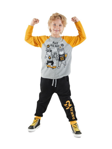 Denokids Play Allday Boy T-shirt Tracksuit Bottom Set