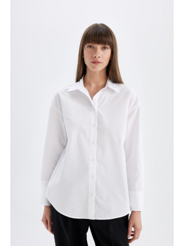 DEFACTO Oversize Fit Poplin Long Sleeve Shirt