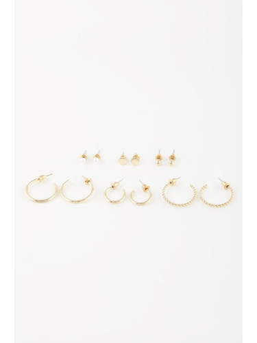 DEFACTO Women's 6-Piece Gold Earrings