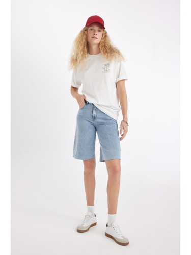 DEFACTO High Waist Jean Bermuda Shorts