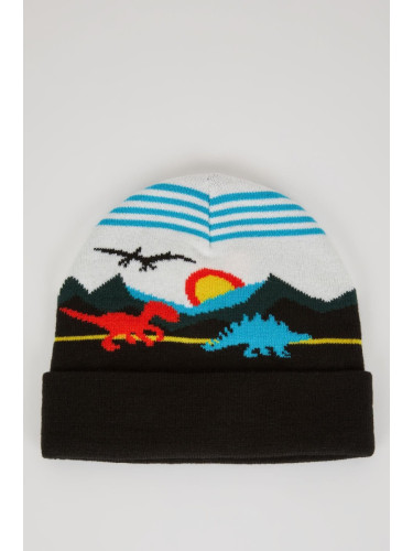 DEFACTO Boy's Dinosaur Printed Beret