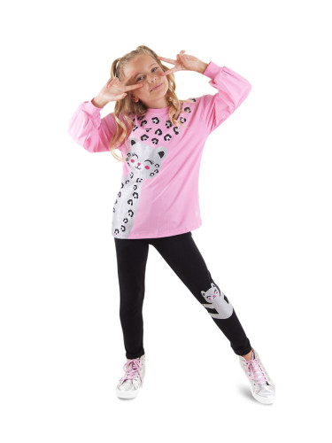 Denokids Leo Girl Child Tights T-Shirt Set