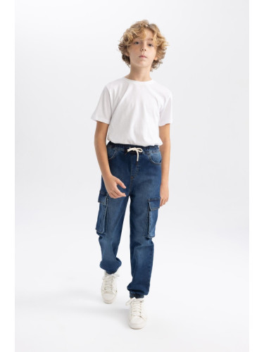 DEFACTO Boy's Cargo Jogger Elastic Banded Leg Jean Trousers